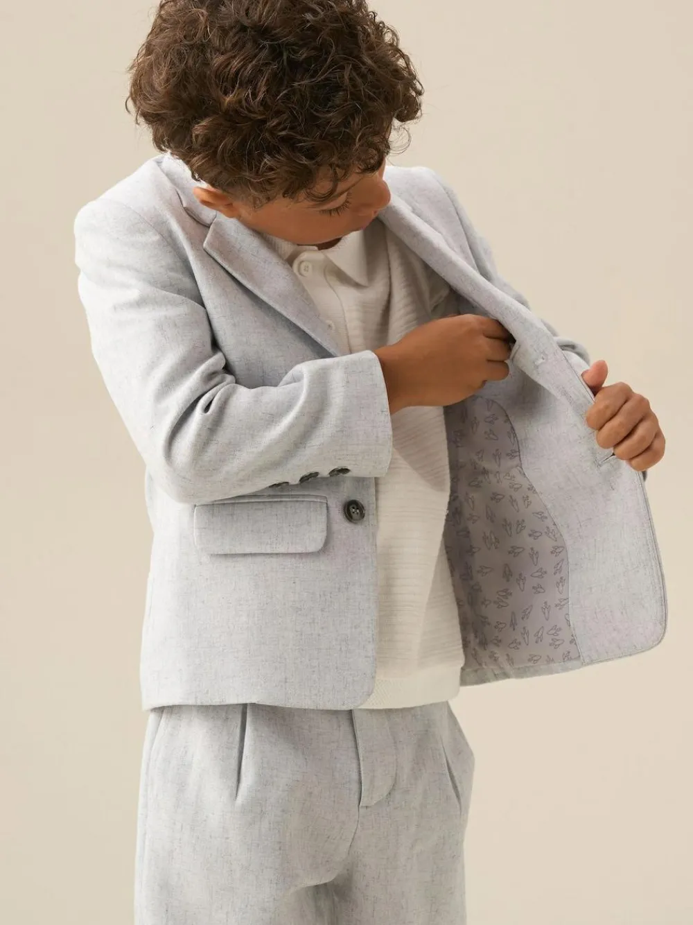Angel & Rocket Grey Luca Smart Textured Blazer^BOY Suits & Vest