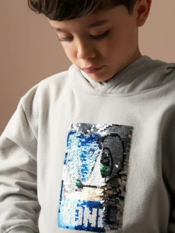 Angel & Rocket Grey Sonic Sequin 100% Cotton Hoodie^BOY Sweatshirts & Hoodies