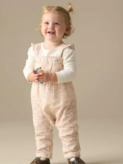 Online Angel & Rocket Nude Nellie Animal Print Cord Dungaree & Bodysuit