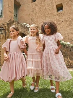 Angel & Rocket Pink Clara Pleated Mesh Corsage Dress^ Occasionwear