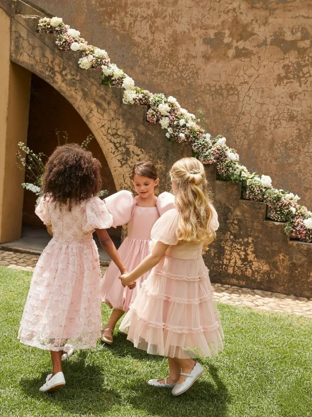 Angel & Rocket Pink Clara Pleated Mesh Corsage Dress^ Occasionwear