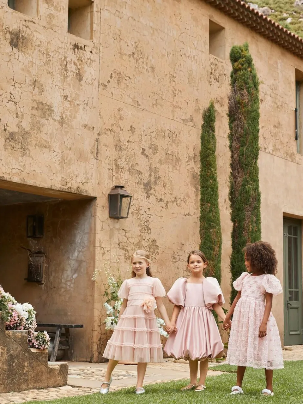 Angel & Rocket Pink Clara Pleated Mesh Corsage Dress^ Occasionwear