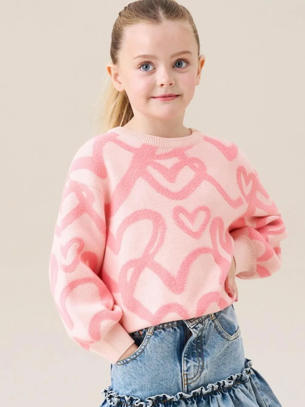 Angel & Rocket Pink Harlow Heart Jumper^ Knitwear & Sweaters|Knitwear