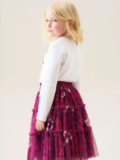 Outlet Angel & Rocket Mae Floral Print Mesh Skirt Pink