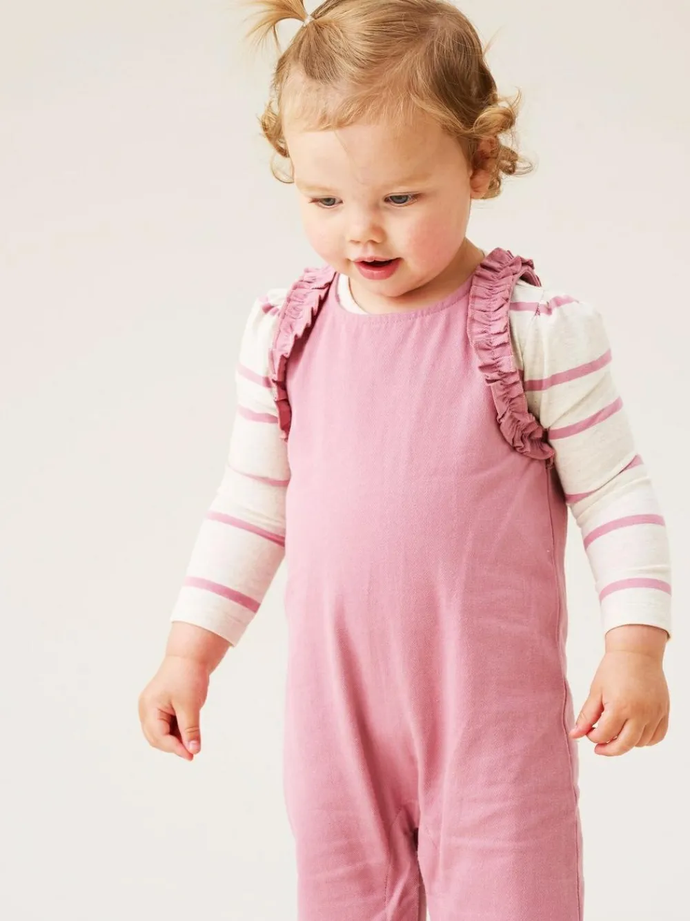 Angel & Rocket Pink Mila Frill Shoulder Dungaree And Print Bodysuit^ Jumpsuits & Playsuits