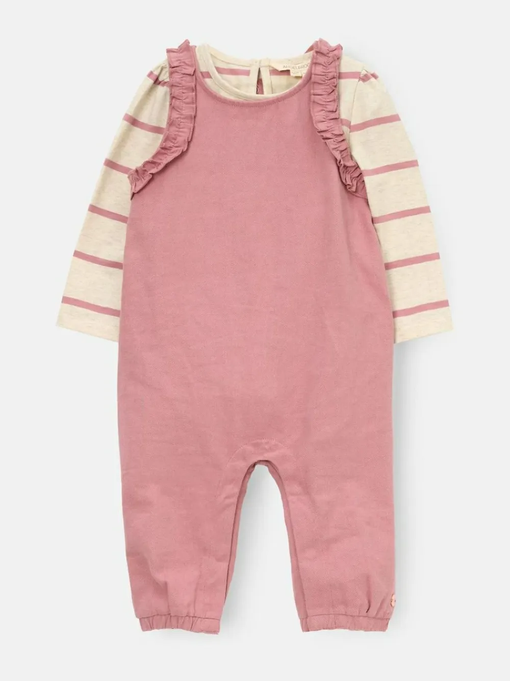 Angel & Rocket Pink Mila Frill Shoulder Dungaree And Print Bodysuit^ Jumpsuits & Playsuits