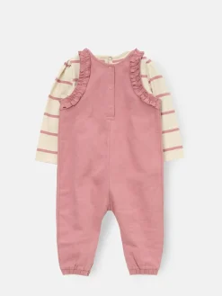 Angel & Rocket Pink Mila Frill Shoulder Dungaree And Print Bodysuit^ Jumpsuits & Playsuits