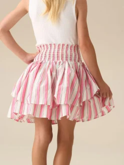 Angel & Rocket Pink Tammy Stripe Shirred Waist Mini Skirt^ Shorts & Skirts