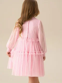 Online Angel & Rocket Willow Ivory Balloon Sleeve Boho Dress Pink