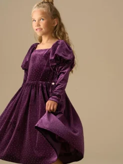 Outlet Angel & Rocket Purple Velvet Dress