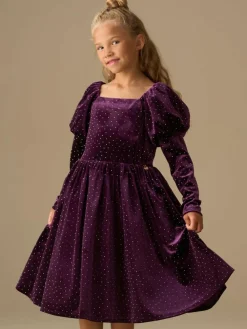 Outlet Angel & Rocket Purple Velvet Dress
