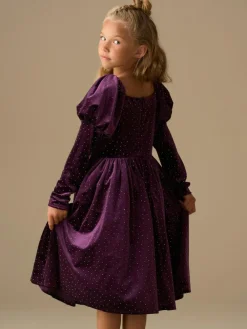 Outlet Angel & Rocket Purple Velvet Dress