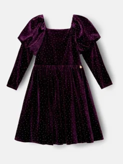 Outlet Angel & Rocket Purple Velvet Dress
