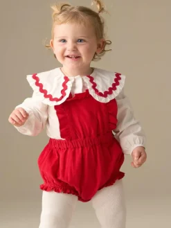 Sale Angel & Rocket Red Dolly Red Romper And White Rompersuit