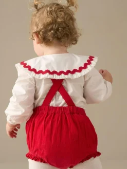 Sale Angel & Rocket Red Dolly Red Romper And White Rompersuit