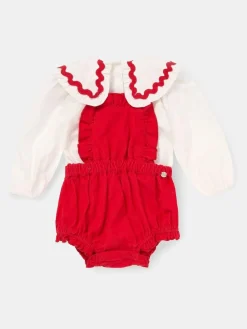 Sale Angel & Rocket Red Dolly Red Romper And White Rompersuit
