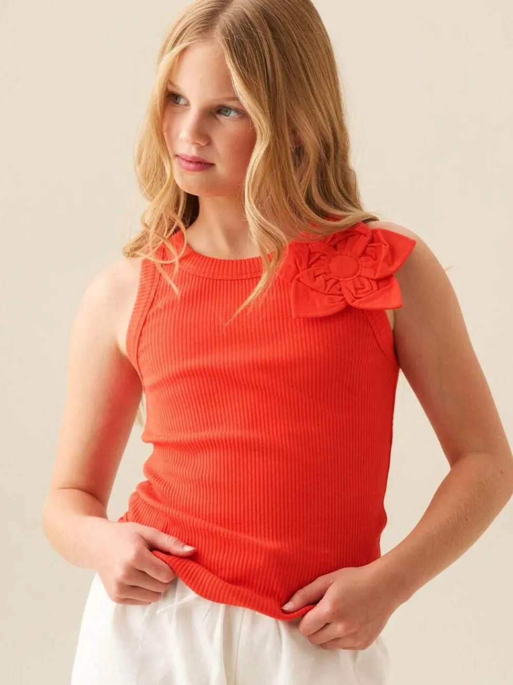 Outlet Angel & Rocket Jess Yellow Flower Corsage Vest Red