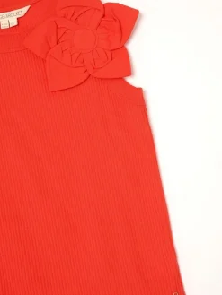 Outlet Angel & Rocket Jess Yellow Flower Corsage Vest Red