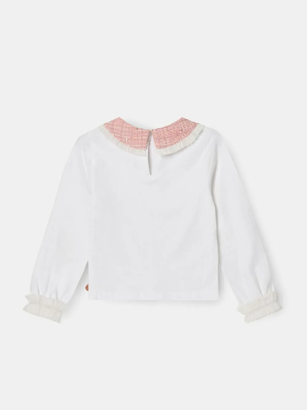 Angel & Rocket White Faye Tweed Collar Long Sleeve Top^ T-Shirts