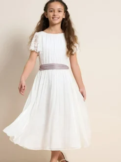 Angel & Rocket White Lace Sleeve Aria Maxi Dress^ Occasionwear