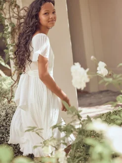 Angel & Rocket Pleated Ballerina Occasion Bow Dress^ Occasionwear|Dresses