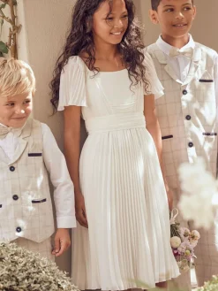 Angel & Rocket Pleated Ballerina Occasion Bow Dress^ Occasionwear|Dresses