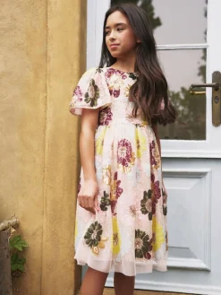 Hot Angel & Rocket White Verity Flower Sequin Dress