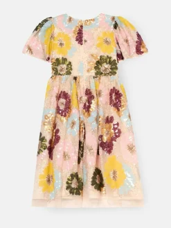 Hot Angel & Rocket White Verity Flower Sequin Dress