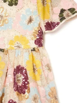 Hot Angel & Rocket White Verity Flower Sequin Dress