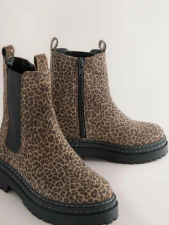 Next Standard Fit (F) Leather Chunky Chelsea Boots^ Boots & Wellies