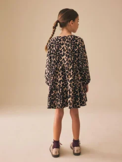 Next Animal Print Long Sleeve Jersey Dress (3-16yrs)^ Dresses
