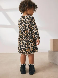 Sale Next Animal Print Long Sleeve Ribbed Dress (3mths-7yrs)