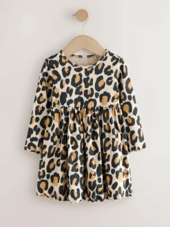 Sale Next Animal Print Long Sleeve Ribbed Dress (3mths-7yrs)