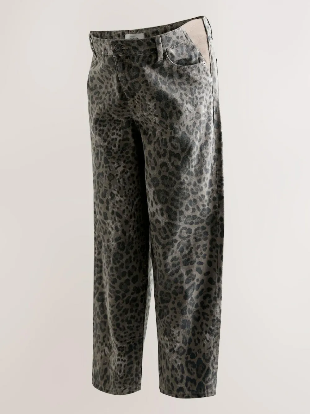 New Next Maternity Barrel Denim Jeans Animal Print