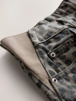 New Next Maternity Barrel Denim Jeans Animal Print