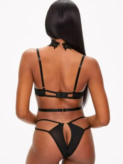 Ann Summers Black Evening Desire Sheer Foldover Body^Women All Lingerie|Tops & T-Shirts