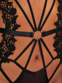 Ann Summers Black Evening Desire Sheer Foldover Body^Women All Lingerie|Tops & T-Shirts