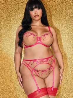 Ann Summers Pink Bound By Love Non Pad Balcony Bra^Women Bras