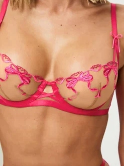 Ann Summers Pink Bound By Love Non Pad Balcony Bra^Women Bras