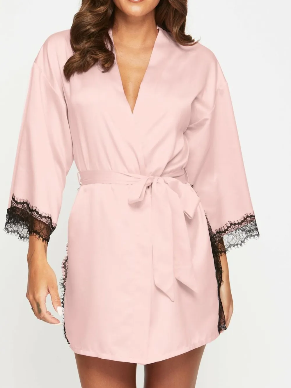 Online Ann Summers Satin Cherryann Robe Dressing Gown Pink
