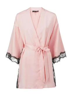 Online Ann Summers Satin Cherryann Robe Dressing Gown Pink