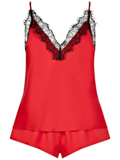 Outlet Ann Summers Cerise Satin Cami Set Red