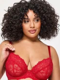 Discount Ann Summers Red DD+ Non Pad Plunge Sexy Lace Bra