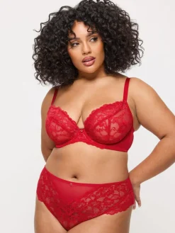 Discount Ann Summers Red DD+ Non Pad Plunge Sexy Lace Bra