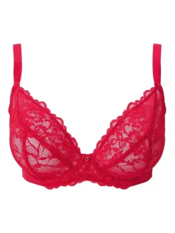 Discount Ann Summers Red DD+ Non Pad Plunge Sexy Lace Bra