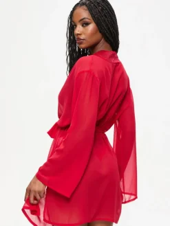 Outlet Ann Summers The Promising Chiffon Robe Red