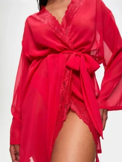 Outlet Ann Summers The Promising Chiffon Robe Red