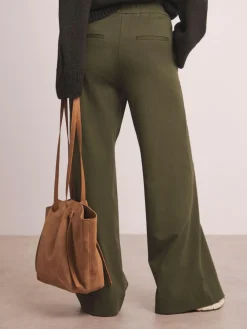 Clearance JD Williams Anthology By Premium Ponte Wide Leg Trousers Green