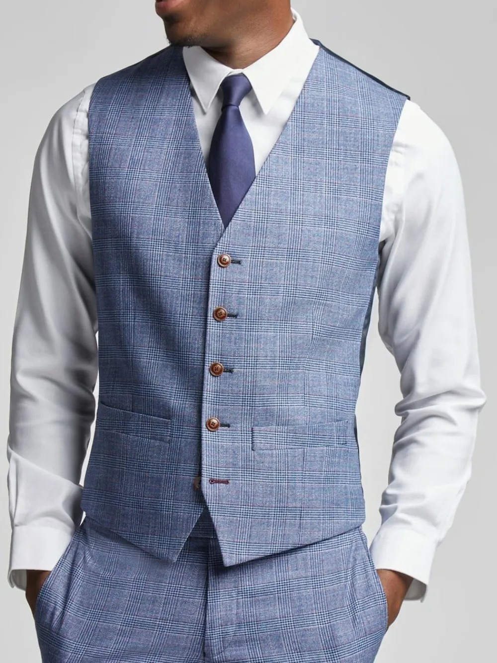 Antique Rogue Blue Hemlock Check waistcoats