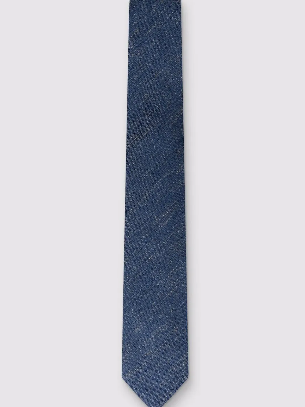 Outlet Antique Rogue Blue Plain Linen Blend Tie
